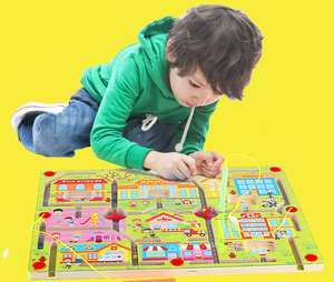 Grande penna da trasporto palla da passeggio maze giocattolo in legno <span class=keywords><strong>per</strong></span> <span class=keywords><strong>bambini</strong></span> puzzle city space farm - Product Image 3