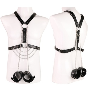 Kit de Bondage de Cuero para el Cuerpo, Entrenamiento de Esclavos, SM, Fetiche, Cinturón Ajustable, Cadena, Arnés, Esposas, Juego de Sujeción de Pecho y Cintura, Juguetes para Hombres - Product Image 1
