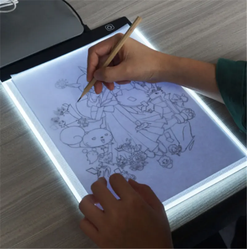 A2 A3 A4 A5 LED Diamond Painting Board Copy Pad Ultra-thin Tracing Light Pad Adjustable Brightness Drawing Board Ruler