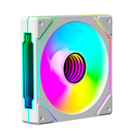 Ventilateur de boîtier ARGB Ventilateur PC de refroidissement à grande vitesse avec éclairage LED à deux côtés compatible noir et blanc pour Intel