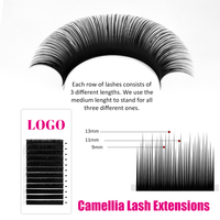 Abonnie J B C D Curl Camélia Cils Cachemire Vison Extension de Cils Individuels Coréen Mat Noir Volume Cils Extension