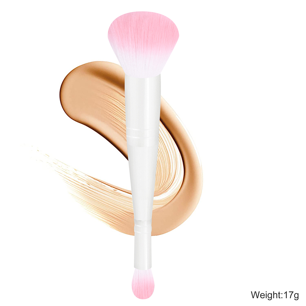 Brocha para base de maquillaje blanco rosado.