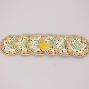 Posavasos de ratán redondo de madreperla moderno ecológico hecho a mano Natural, vajilla de comedor decorativa, estera de Vietnam - Product Image 1