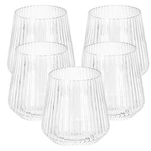 Verres à vin sans pied en plastique côtelé de 12 oz, jetables, pour champagne, vin, whisky, incassables, fabriqués au Vietnam - Product Image 2