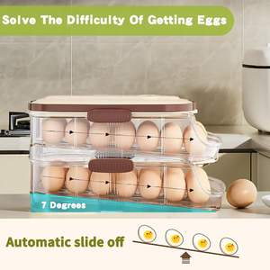 Moderna Caja Automática para Almacenamiento de Huevos, Bandeja de Huevos Multicapa de PP para Cocina, con Temporizador, Especial para Refrigerador, Alimentos para el Hogar - Product Image 4