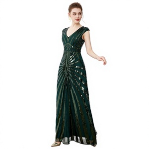 Nuevo Vestido Largo de Noche con Lentejuelas y Diamantes de Cachemira con Dobladillo en A para Mujer, Ajustado, para Fiesta, Banquete, 2026 - Product Image 3