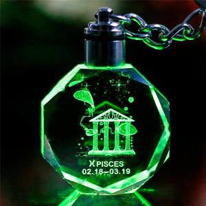 LLavero de cristal Led personalizado, grabado láser 3d, barato, venta al por mayor, regalo promocional - Product Image 1