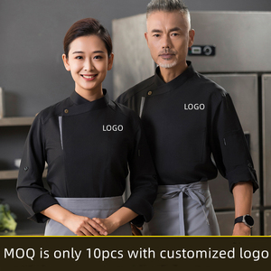 Monos de Chef para hombre, tejido de manga larga, cuatro estaciones, Hotel, restaurante, cantina, cocina Unisex, uniforme de Chef, botones ocultos - Product Image 2