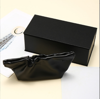 Boîte à lunettes de soleil noire de luxe, logo personnalisable, étui à lunettes en carton et cuir, pochette élégante pour lunettes de soleil, emballage
