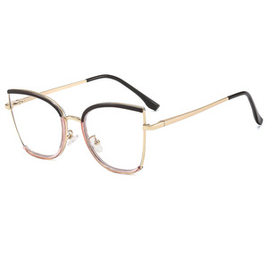 Cat Eye <b>Eyeglasses</b> <b>Frames</b> Full Rim Anti Blue Light Metal Unisex 2024 Fashion Lightweight Design - Product Image 2