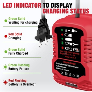 Mini <span class=keywords><strong>chargeur</strong></span> <span class=keywords><strong>rapide</strong></span> de remplacement pour batterie Bauer 20V, compatible avec les batteries d'outils électriques Bauer 20 Volt Max 1702C-B Series - Product Image 4