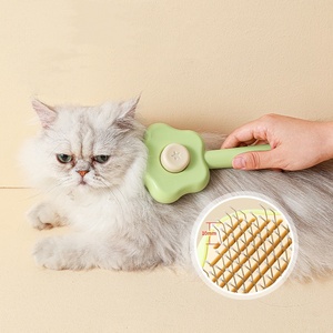 Self-Cleaning Stainless Steel Fine Needle Pet Brush Convenient Soft <b>Massage</b> Pet Comb - Product Image 2