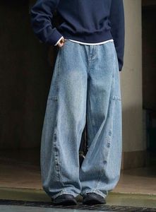 High Street Wear Boys & Men's Women's Vintage Medium Wash Mid Waist Straight Cotton Denim <b>Jeans</b> - Product Image 2