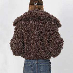 Cappotto Sherpa ecologico da donna con fibbia in corno con risvolto grande Cardigan in <span class=keywords><strong>camoscio</strong></span> - Product Image 3