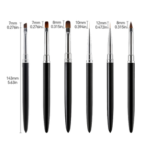 Pinceau à ongles ovale de qualité salon, manche en métal, prise en main confortable pour la création d'ongles DIY et professionnelle - Product Image 3