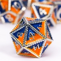 Ensemble de dés polyédriques en métal de 7 pièces avec logo personnalisé, fabriqué à la main pour les jeux de rôle Dungeons & Dragons et les jeux de société