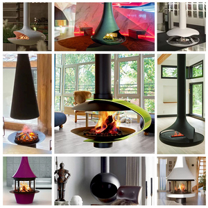 Cheminée suspendue UFO, foyer à bois en acier au carbone, poêle à bois à vapeur d'eau, chauffage intérieur pour villa, décoratif - Product Image 5