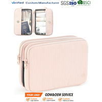 Organisateur de voyage 2 en 1 pour accessoires de beauté et de technologie, trousse de maquillage pour femmes, pochette cosmétique, double pochette de voyage détachable, logo personnalisé