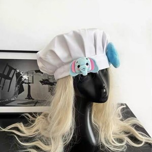 Lindo Gorro de Chef a Rayas <span class=keywords><strong>para</strong></span> Mujer, <span class=keywords><strong>para</strong></span> Todas las Estaciones, 100% Algodón Transpirable, Diseño de Dibujos Animados Kiki, Popular en Internet, Divertido y Dulce - Product Image 5