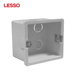 LESSO plastic long service life white 65mm 3 inch pvc electrical conduit fitting gang box accessories