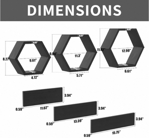 Tủ treo tường gỗ chắc chắn, vách ngăn gấp, kệ treo tường cho phòng tắm, nhà bếp, phòng khách, đựng đồ trang sức/gia vị, giá treo tường bằng gỗ - Product Image 2