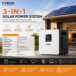 Générateur solaire portable 1000W 1200W 2kWh, alimentation électrique, banque d'alimentation tout-en-un, station d'alimentation à batterie lithium 1kw avec panneau solaire - Product Image 2