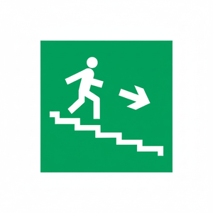 Emergency stairs <b>top</b> right <b>PVC</b> 200x200mm - Product Image 2
