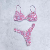 Fabricant de bikini OEM bas quantité minimale de commande Bikini imprimé personnalisé vente en gros pour femmes marque privée vêtements de plage solides