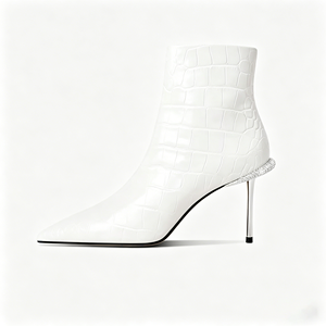 Botines <span class=keywords><strong>de</strong></span> Mujer Personalizados <span class=keywords><strong>de</strong></span> <span class=keywords><strong>Lujo</strong></span> con Punta en Pico, <span class=keywords><strong>de</strong></span> Cuero Genuino, Elegantes Botas <span class=keywords><strong>de</strong></span> Tacón <span class=keywords><strong>de</strong></span> Aguja - Product Image 1