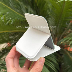 Saiyyi Chất Lượng Cao Vàng PU Da Du Lịch Nhỏ Túi Gương Tùy Chỉnh HD Glass Mini Có Thể Gập Lại Trang Điểm Mỹ Phẩm Gương Với Logo - Product Image 5