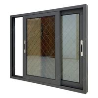Fenêtre coulissante moderne en aluminium avec moustiquaire et verre trempé pour maison