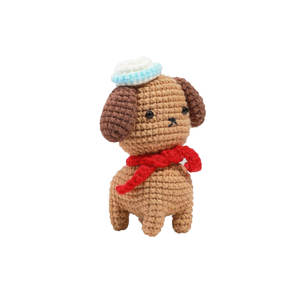 Sailor Hat <strong>Puppy</strong> Crochet Kit Beginner-Friendly Acrylic Yarn Charm for Bag &amp; Desktop Decor Gifts DIY Dog Crochet Kit - Product Image 6
