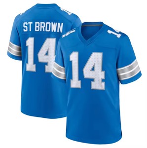 Hete Aanbieding Voetbalteamtenue # 14 St. Brown # 16 Jared Goff Detroit-shirt voor heren - Product Image 3
