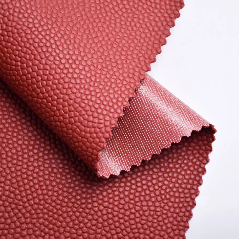 Manufacturer synthetic leather raw material pvc pu embossed leather fabric for soccer ball, basketball