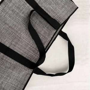 Sac de rangement et de déménagement en PP tissé épais et extra large avec poignée et fermeture éclair pour le voyage, logo imprimé laminé - Product Image 3