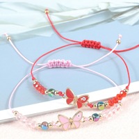 Nouveau Design Perles De Cristal À Facettes Bracelet Coloré Goutte À Goutte D'huile Oeil Papillon Charme pour Adolescentes Cadeaux D'anniversaire À La Mode