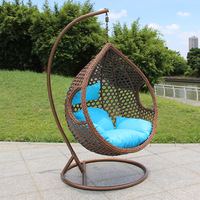 Vente en gros de meubles de jardin d'extérieur pour balcon, chaises œuf suspendues, hamac de jardin, balançoire de patio, chaise en rotin avec support