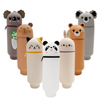 Nouvelle trousse à crayons en silicone imperméable à poser, avec ventouse, mignonne et multifonctionnelle pour fournitures scolaires de filles, vente en gros 2026