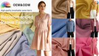 Robes et Vêtements d'extérieur en Tissu 55% Ramie 45% Lyocell, Légers, Respirants, Écologiques, Style Chinois, Printemps-Été, 142 GSM