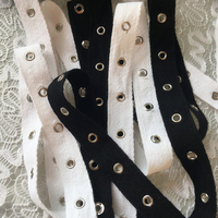 Bon marché Prix Vente en gros Personnalisé Oeillet en métal 100% Coton Ruban Durable Haute Ténacité 20MM Largeur pour Vêtement Vêtements