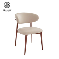 Ensemble de meubles de restaurant et de café Ron Group, table carrée en bois massif et chaise en tissu cuir pour hôtel commercial