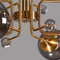 Suspension luminaire de luxe en verre et aluminium, design haricot magique, 100W, 8 ampoules LED E27, intensité variable, éclairage haute luminosité