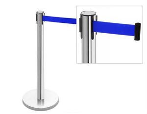 Barrière de contrôle des foules rétractable en acier inoxydable Q Manager 2022 de 1 mètre – Poteau de guidage en acier inoxydable - Product Image 2