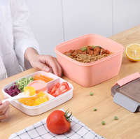Boîte à lunch pour micro-ondes avec compartiments, grande capacité, adaptée aux étudiants, fermeture à pression sur quatre côtés, écologique, en PP
