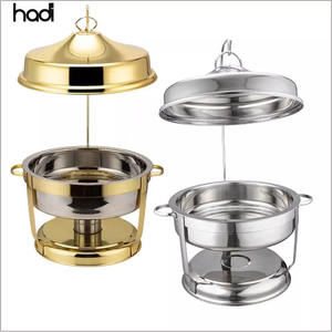 จานหมุนฝาปิดแบบแขวนสีทองหรูหราขนาด9ลิตรสไตล์อาหรับมุสลิมตกแต่งงานแต่งงานรูปทรงกลมสแตนเลสโดมโรงแรม - Product Image 1