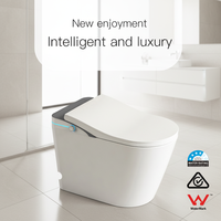 WC intelligent de luxe pour hôtel avec bidet intégré, chasse d'eau automatique, lavage arrière, siège chauffant, télécommande et design moderne en céramique
