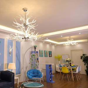 Luminaires contemporains personnalisés Lampe suspendue design créative Hall d'hôtel Galerie Lustre en bois de cerf - Product Image 2