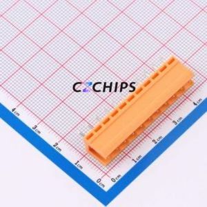 MXHT396V-3.96-11P-OE01-Cu-A Plug-in Terminal Block Through hole,P=3.96mm Board-to-Board / Socket - Open 1x11P 3.96mm Orange - Product Image 1