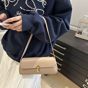 Fashion Lock Underarm Handbag Personalized and Versatile Shoulder <b>Bag</b> Solid Color Waterproof with PU Lining - Product Image 5