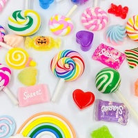 50 Stück Sortierte Feenmusik-Lollipop Süßigkeiten Harz Handbemalte Eulen Flatback Slime Charms für DIY Basteln Nagelkunst Handydekoration